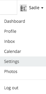 Navigate to your settings by selecting your name and then Settings.