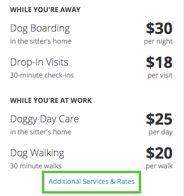 Additional Services   Rates 